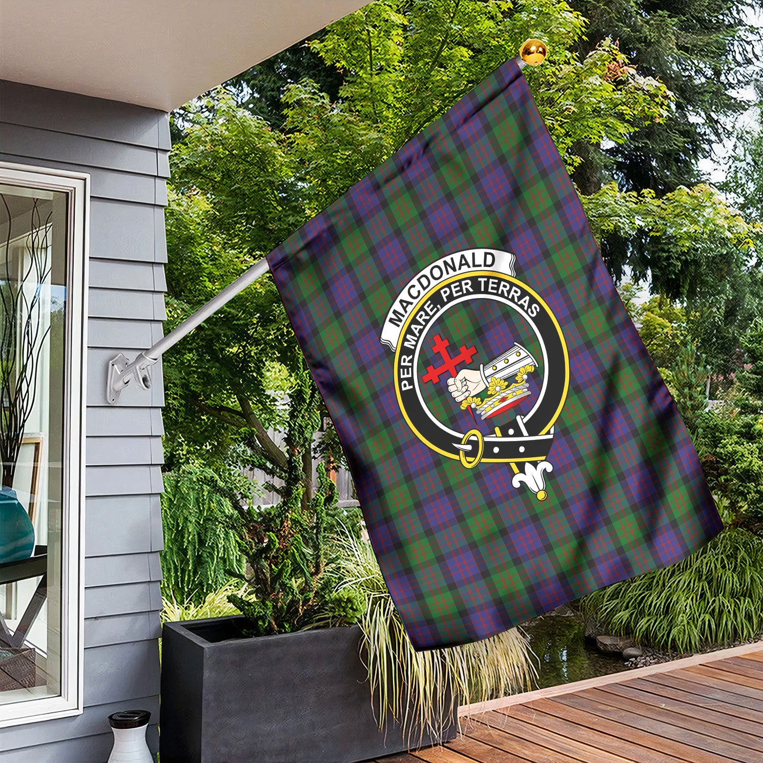 MacDonald Tartan Crest Garden Flag