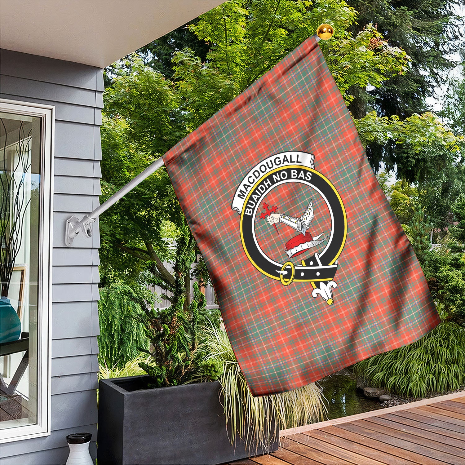 MacDougall Ancient Tartan Crest Garden Flag