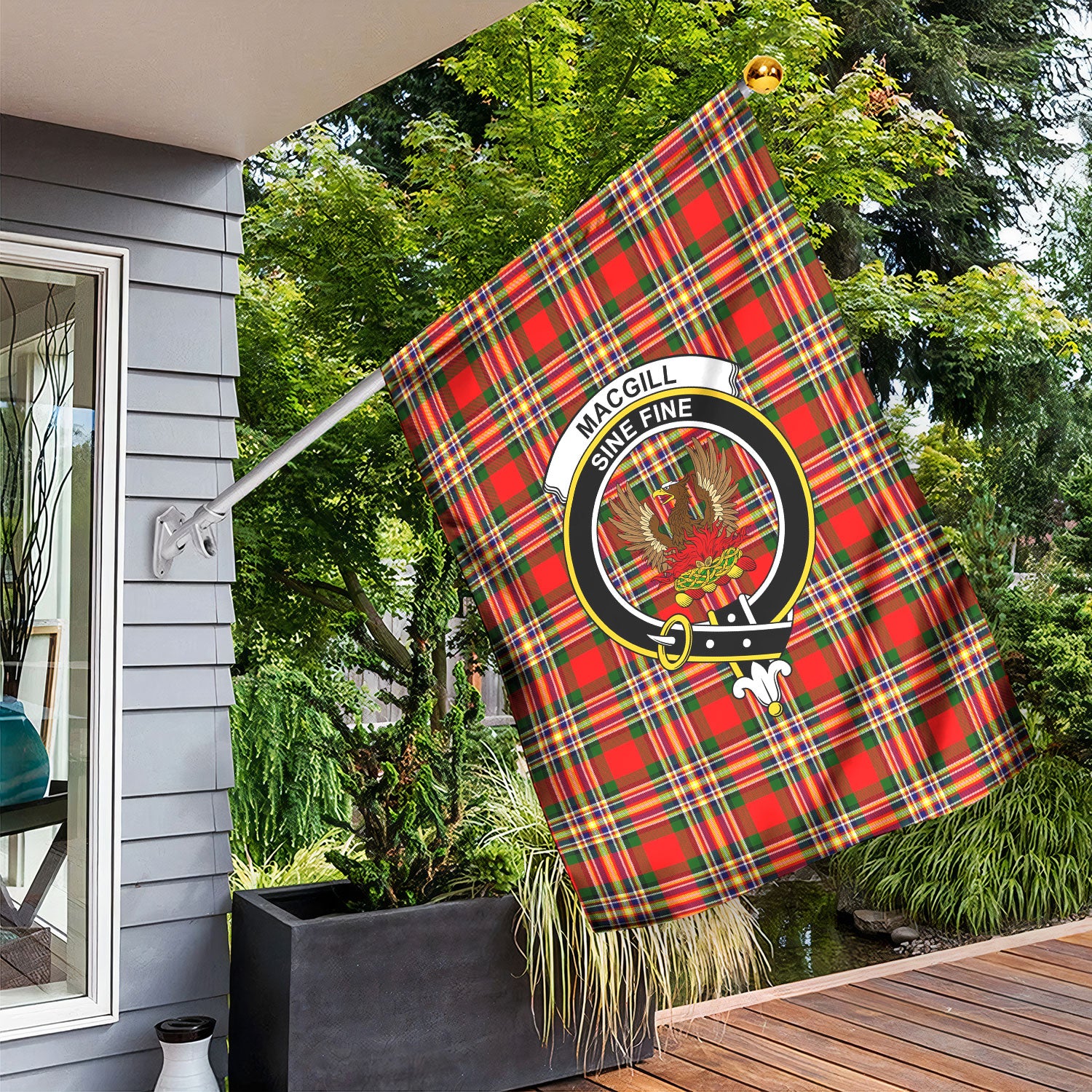 MacGill Modern Tartan Crest Garden Flag