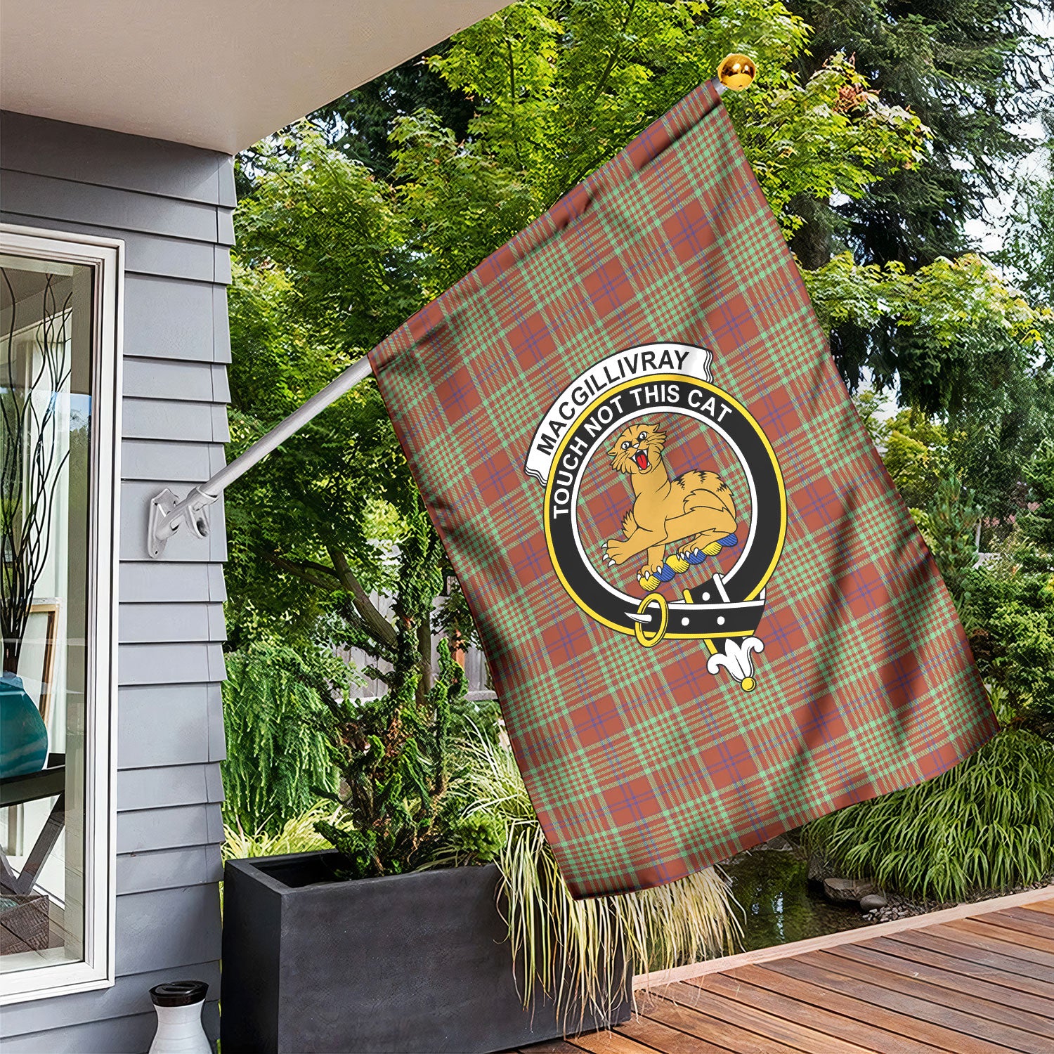 MacGillivray Hunting Ancient Tartan Crest Garden Flag