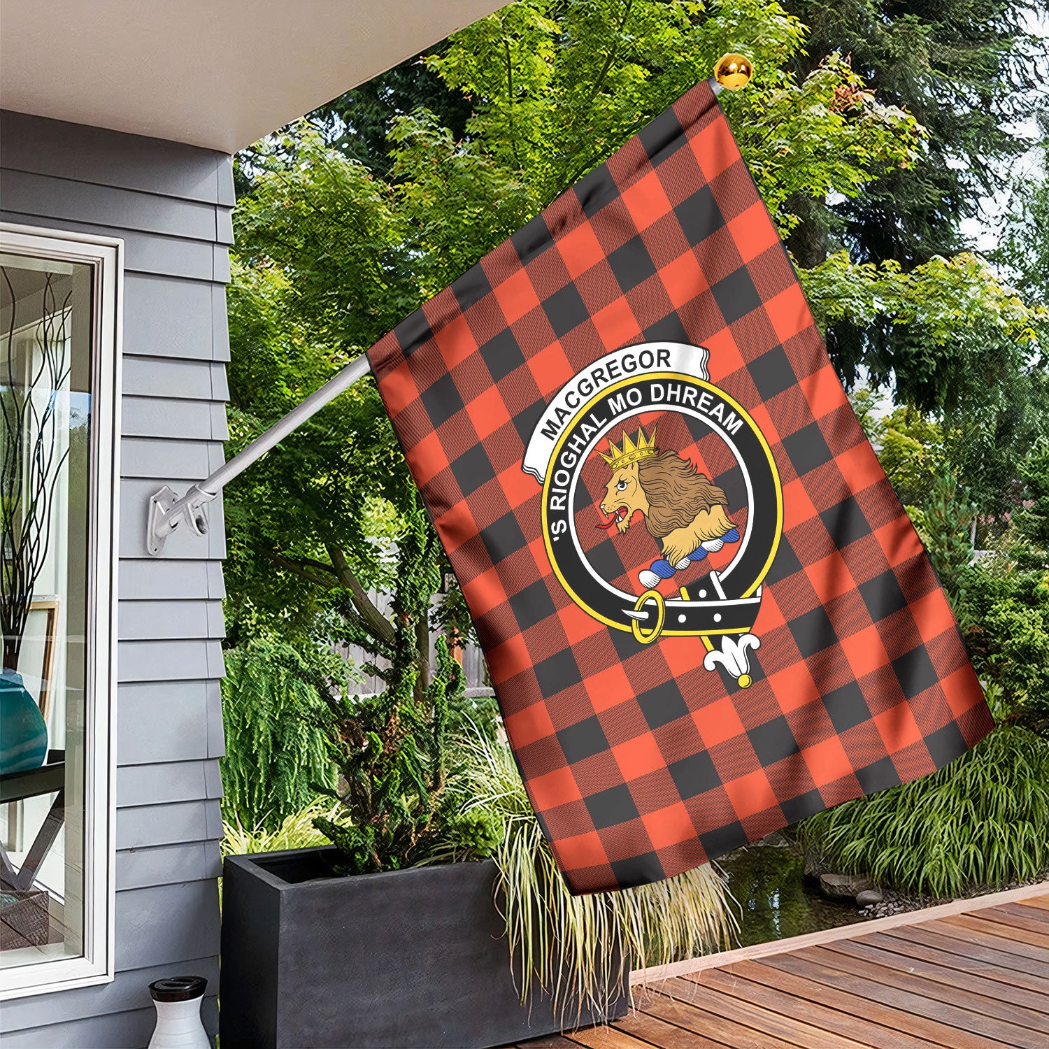 MacGregor Rob Roy Ancient Tartan Crest Garden Flag
