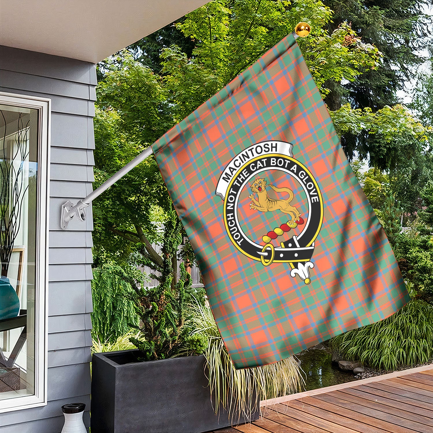 MacIntosh Ancient Tartan Crest Garden Flag