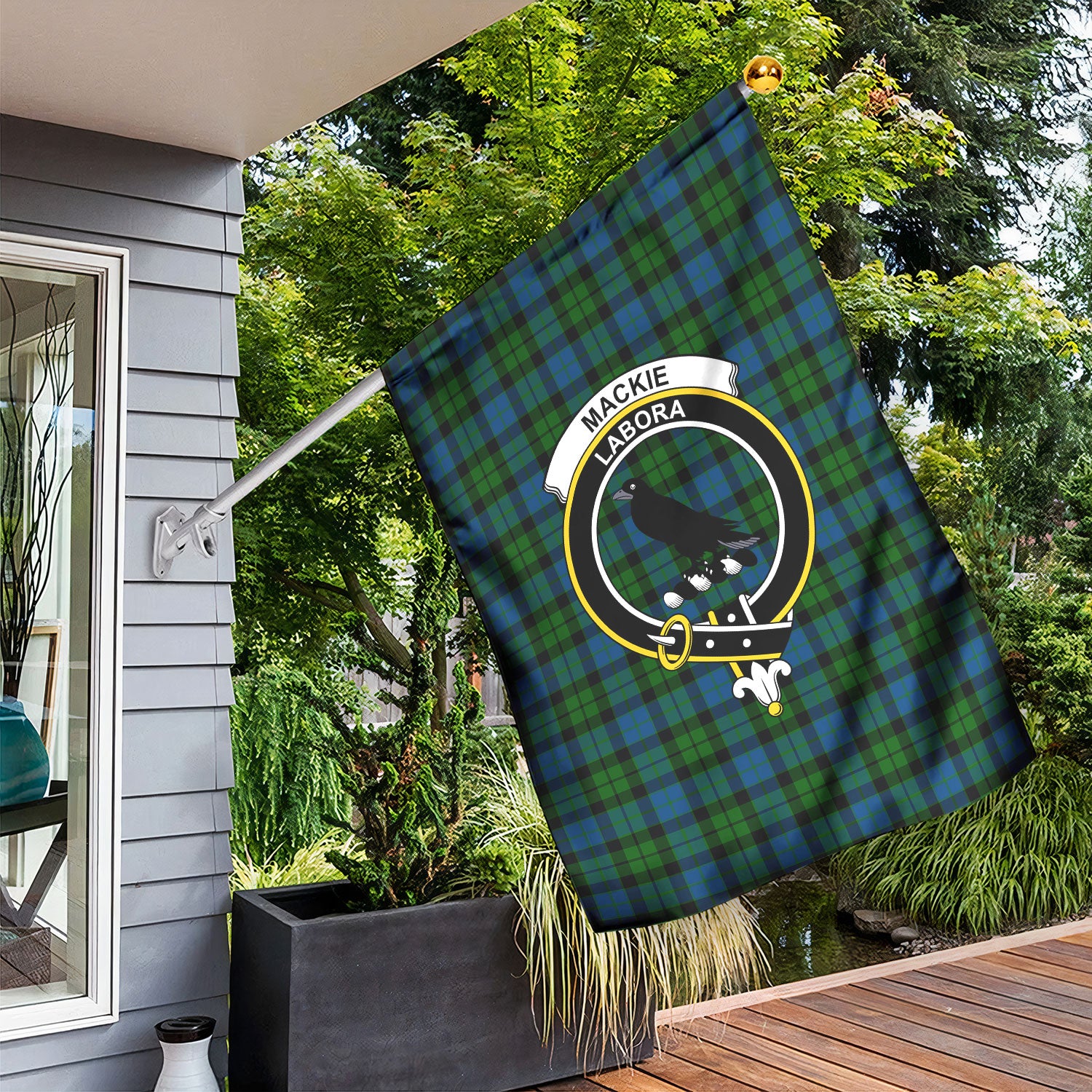 MacKie Tartan Crest Garden Flag