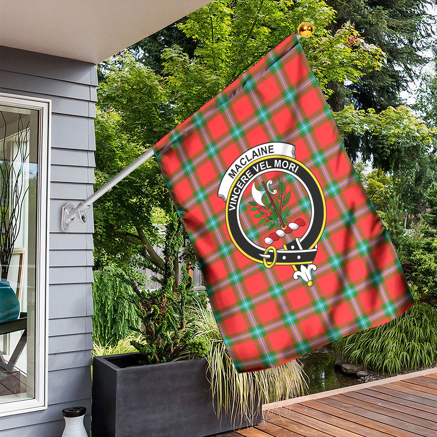 MacLaine of Loch Buie Tartan Crest Garden Flag