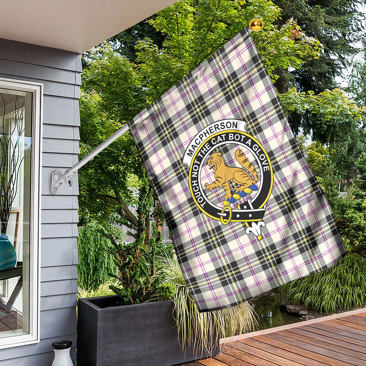 MacPherson Dress Ancient Tartan Crest Garden Flag