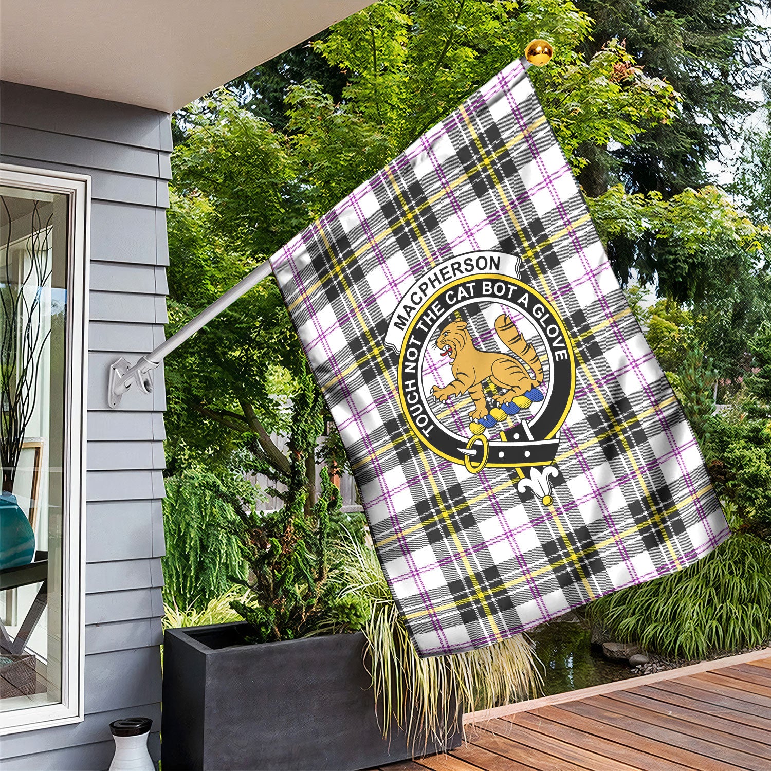 MacPherson Dress Modern Tartan Crest Garden Flag