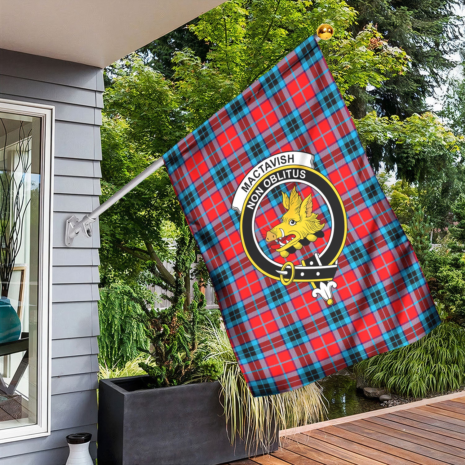 MacTavish Modern Tartan Crest Garden Flag