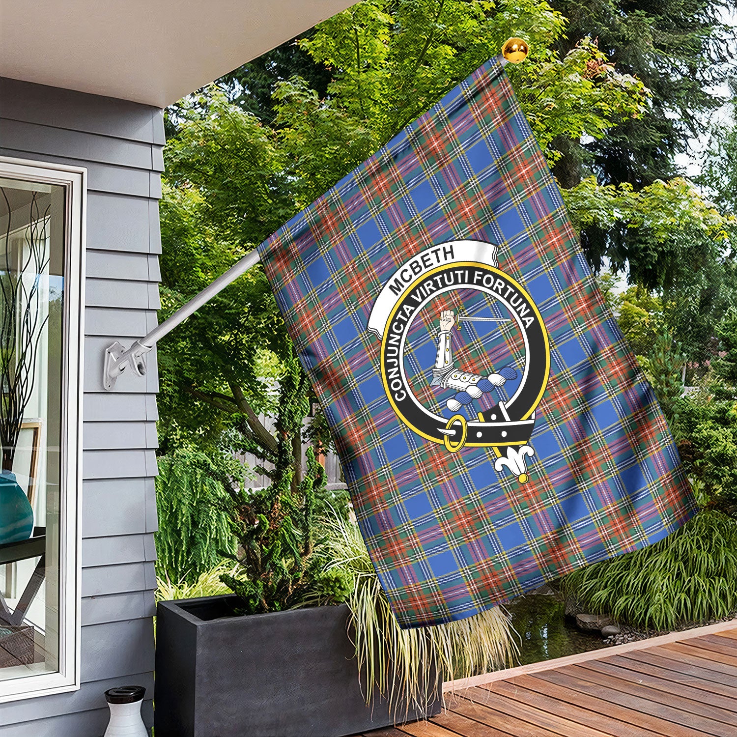 McBeth Ancient Tartan Crest Garden Flag