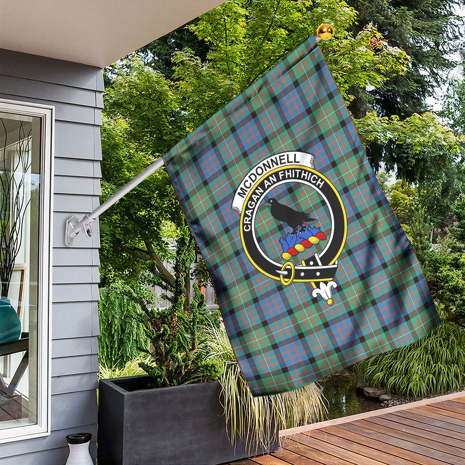 McDonnell of Glengarry Ancient Tartan Crest Garden Flag