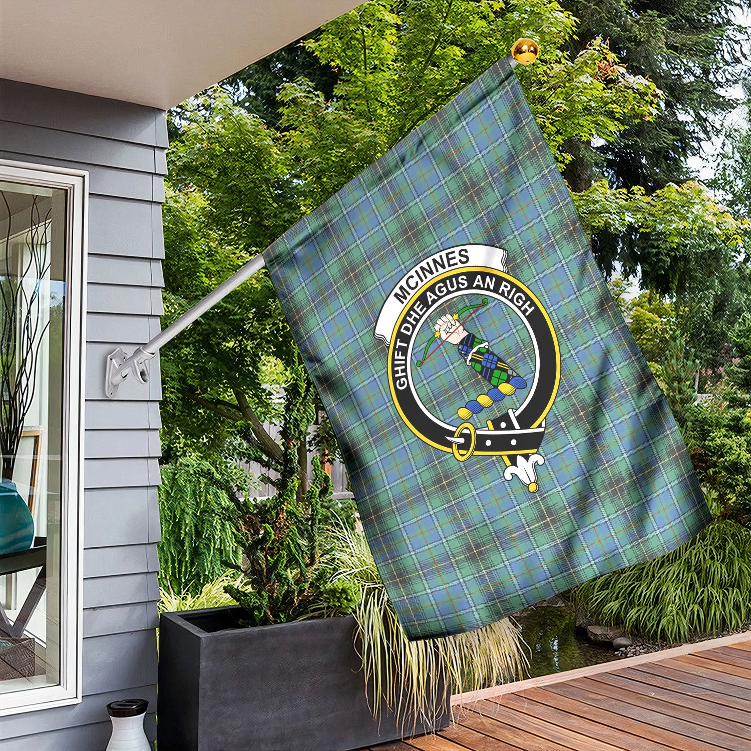 McInnes Ancient Tartan Crest Garden Flag