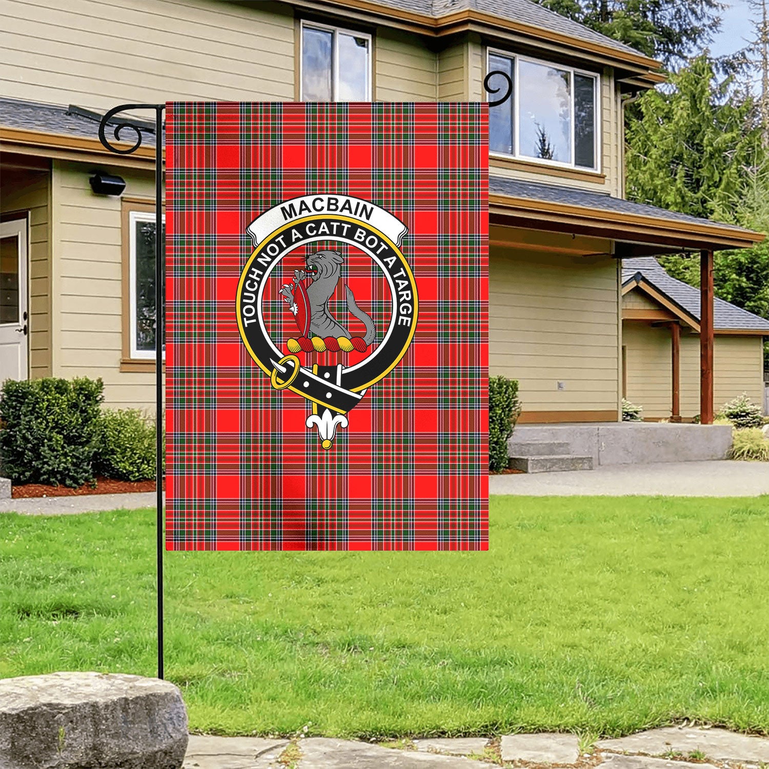 MacBain Tartan Crest Garden Flag