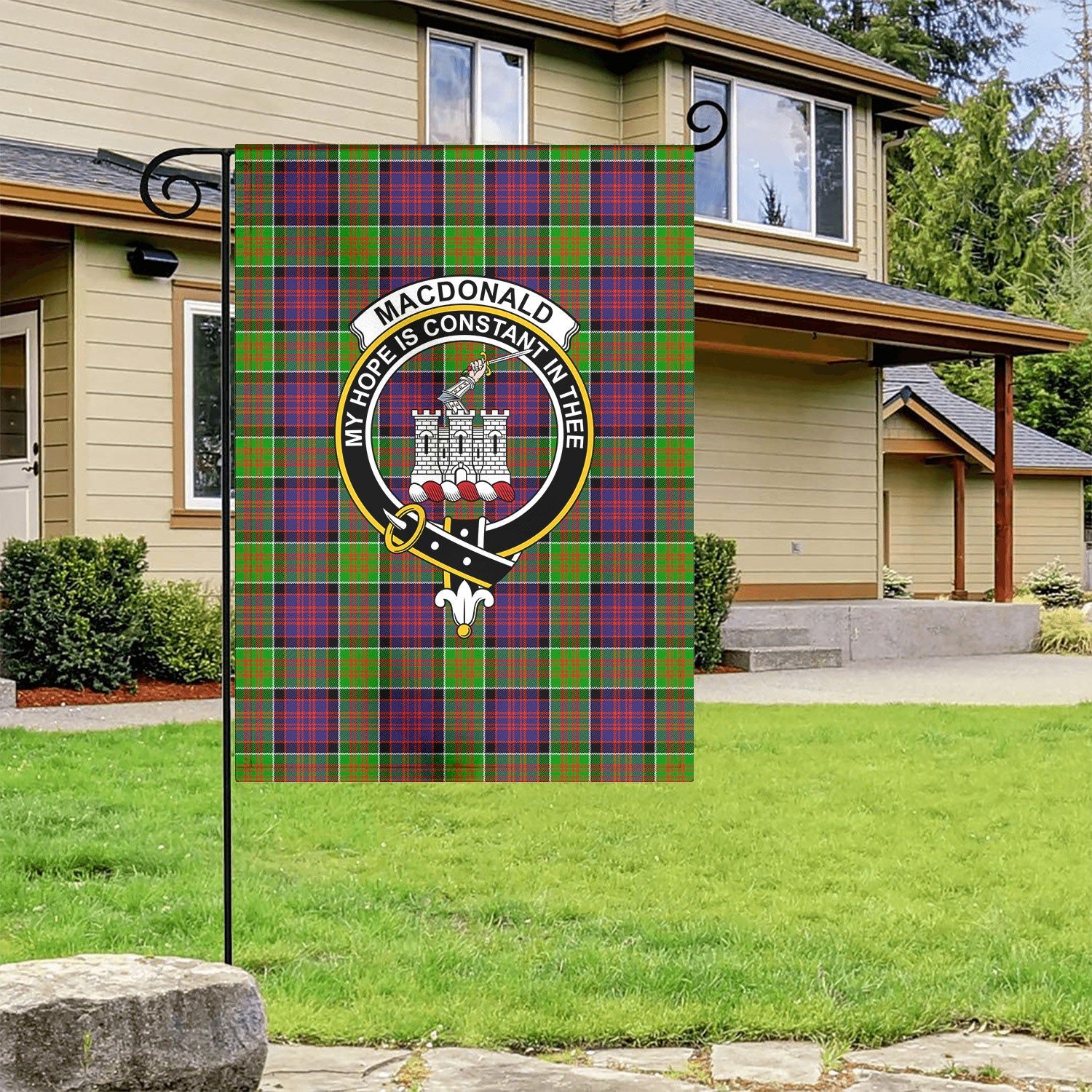 MacDonald (Clan Ranald) Tartan Crest Garden Flag