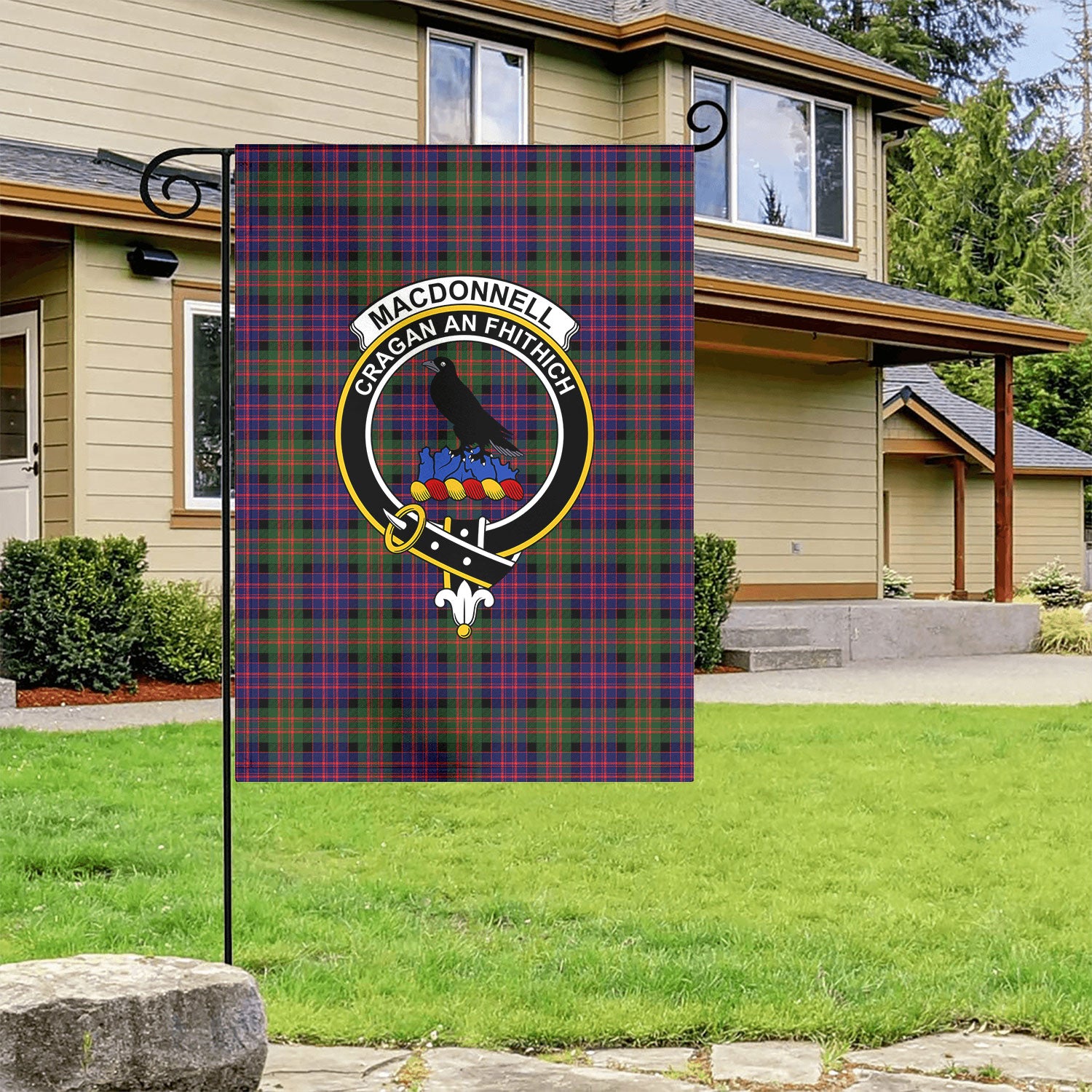 MacDonnell of Glengarry Modern Tartan Crest Garden Flag