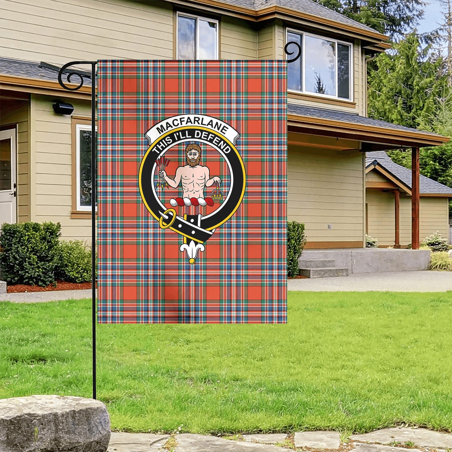 MacFarlane Ancient Tartan Crest Garden Flag