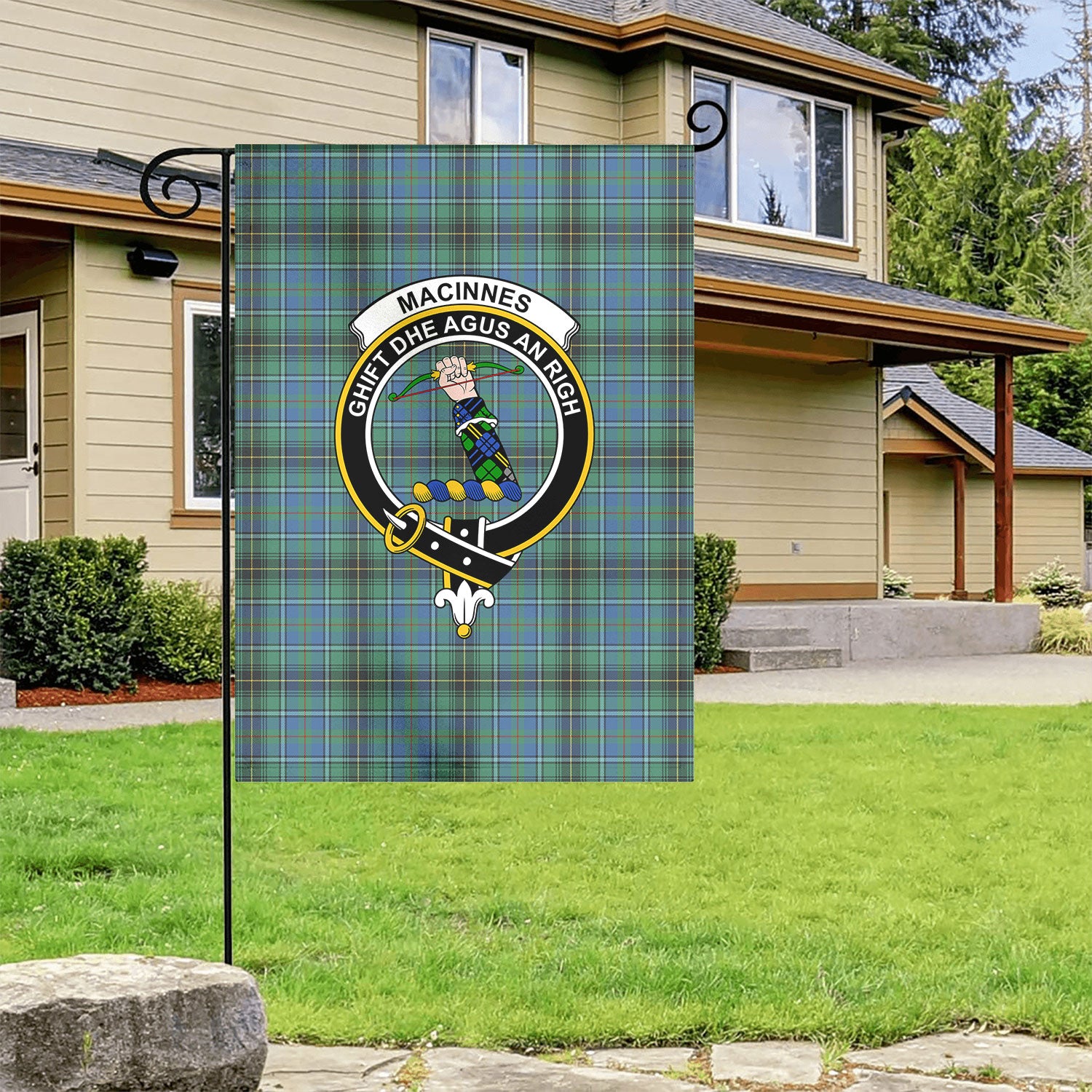 MacInnes Ancient Tartan Crest Garden Flag