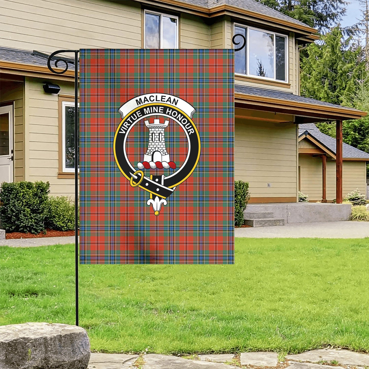 MacLean of Duart Ancient Tartan Crest Garden Flag