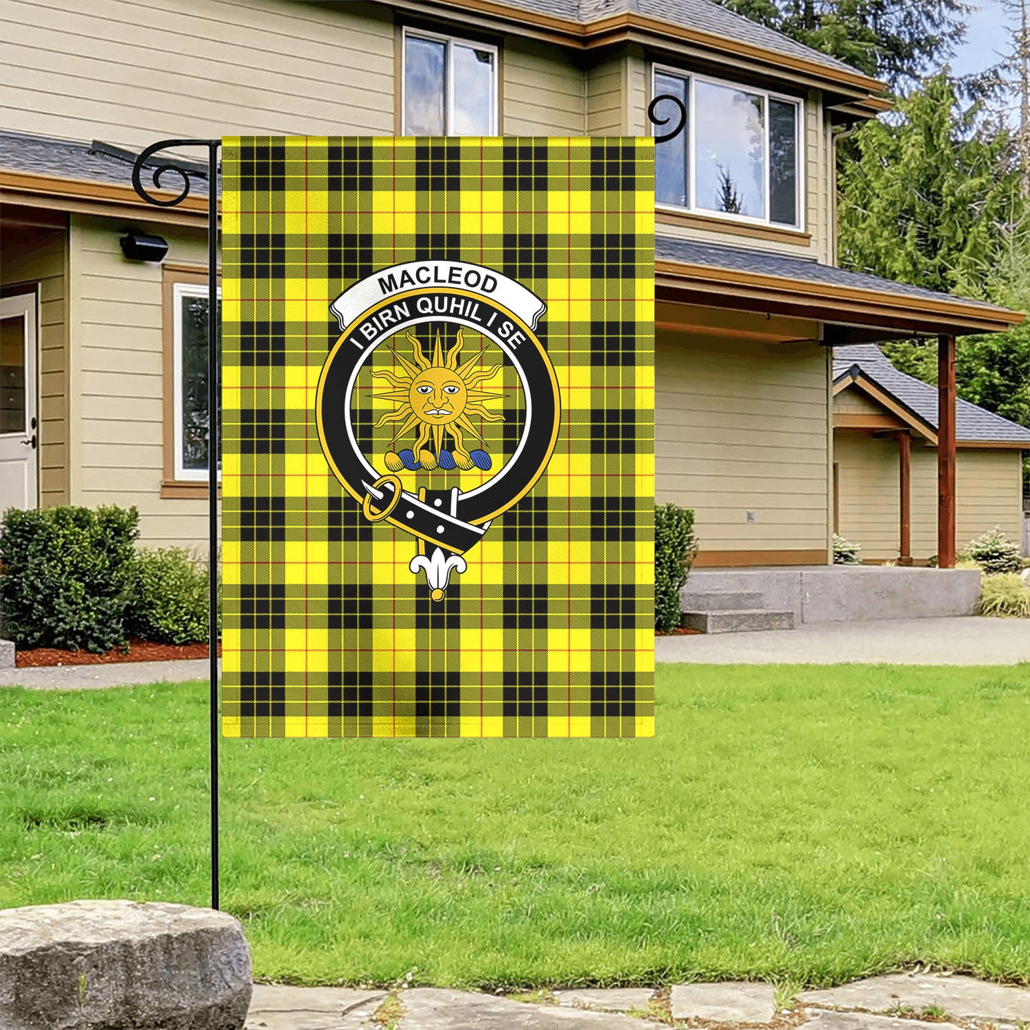 MacLeod of Lewis Modern Tartan Crest Garden Flag