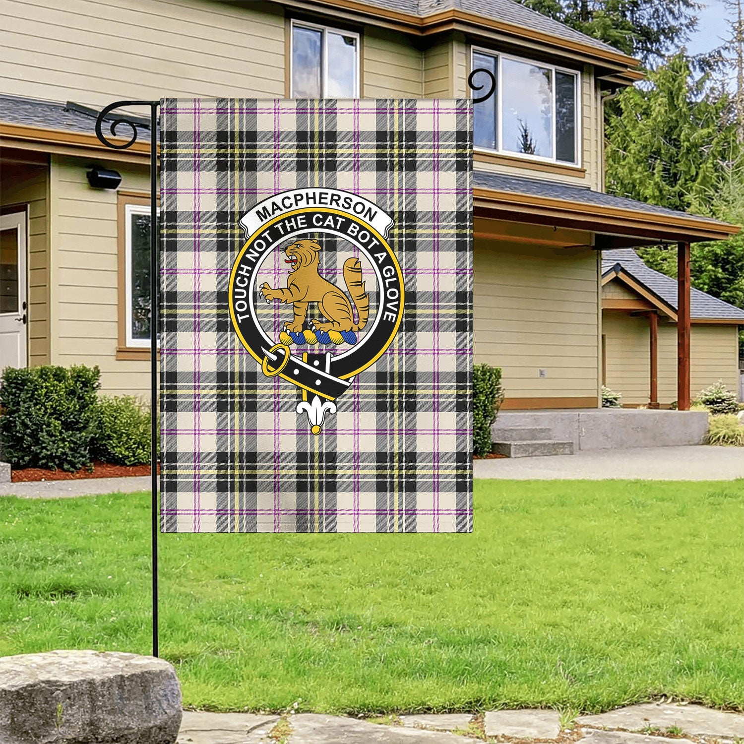 MacPherson Dress Ancient Tartan Crest Garden Flag