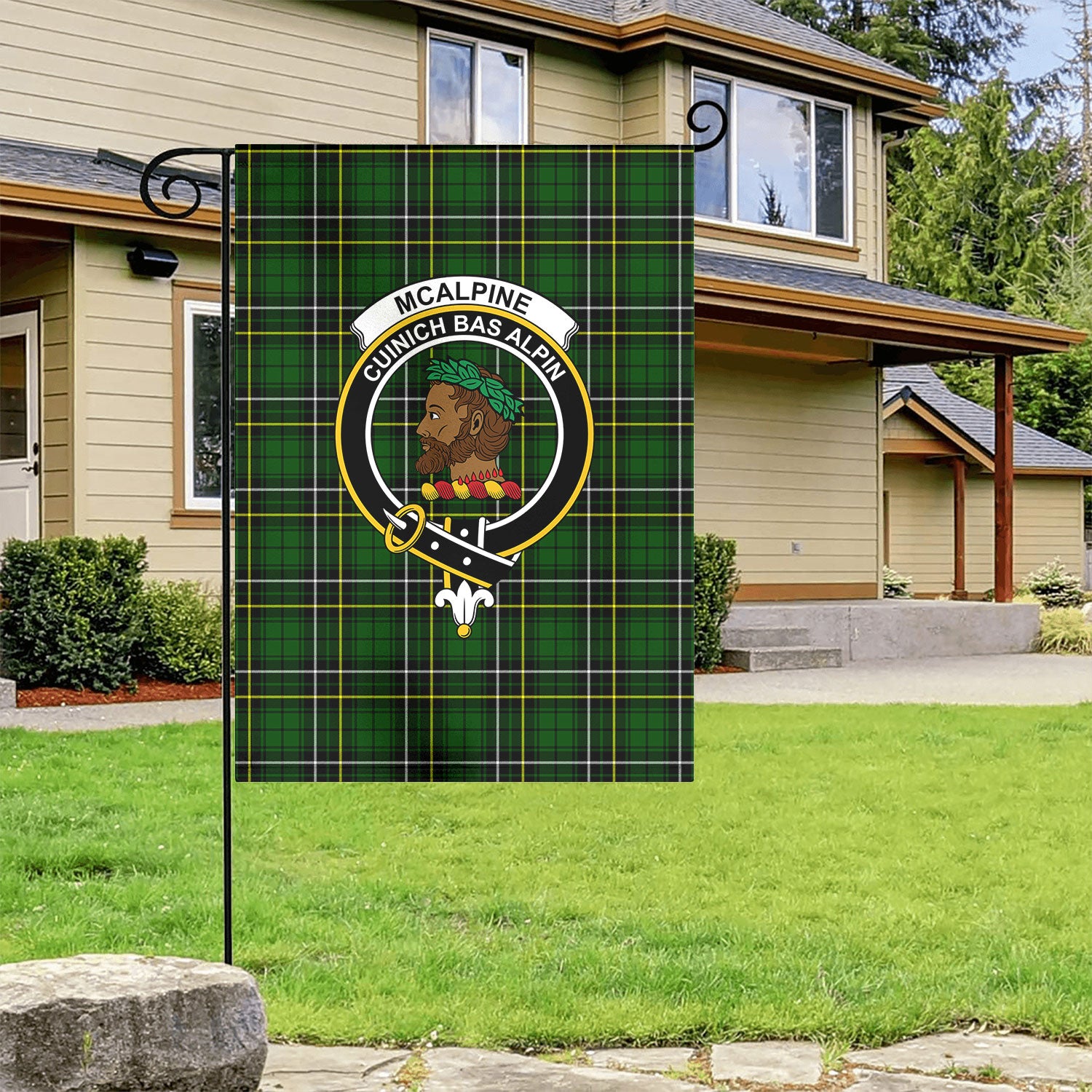 McAlpine Modern Tartan Crest Garden Flag