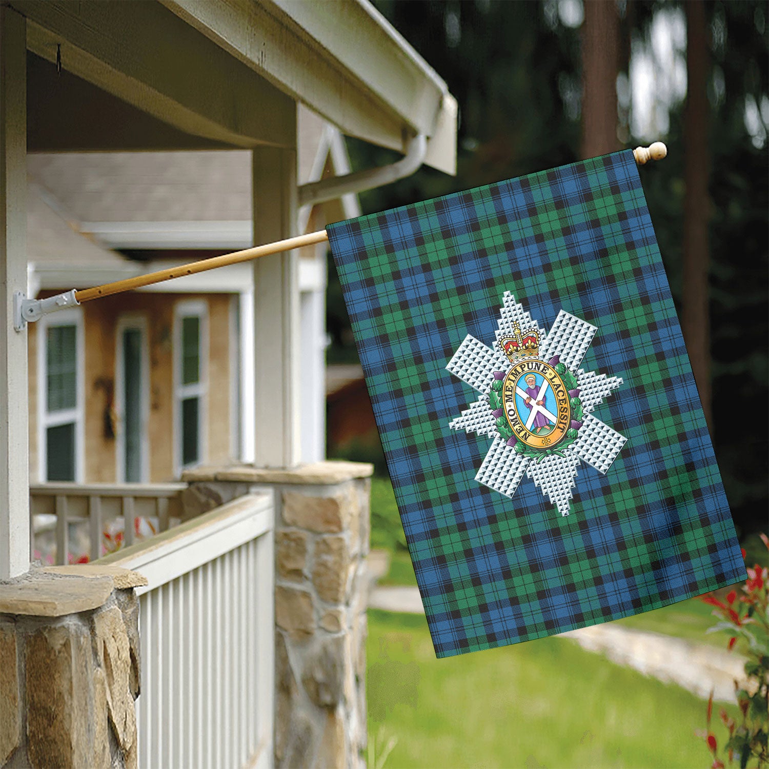 Black Watch Ancient Tartan Crest Garden Flag