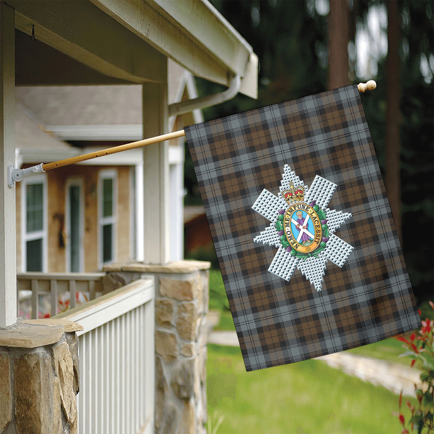 Black Watch Tartan Crest Garden Flag