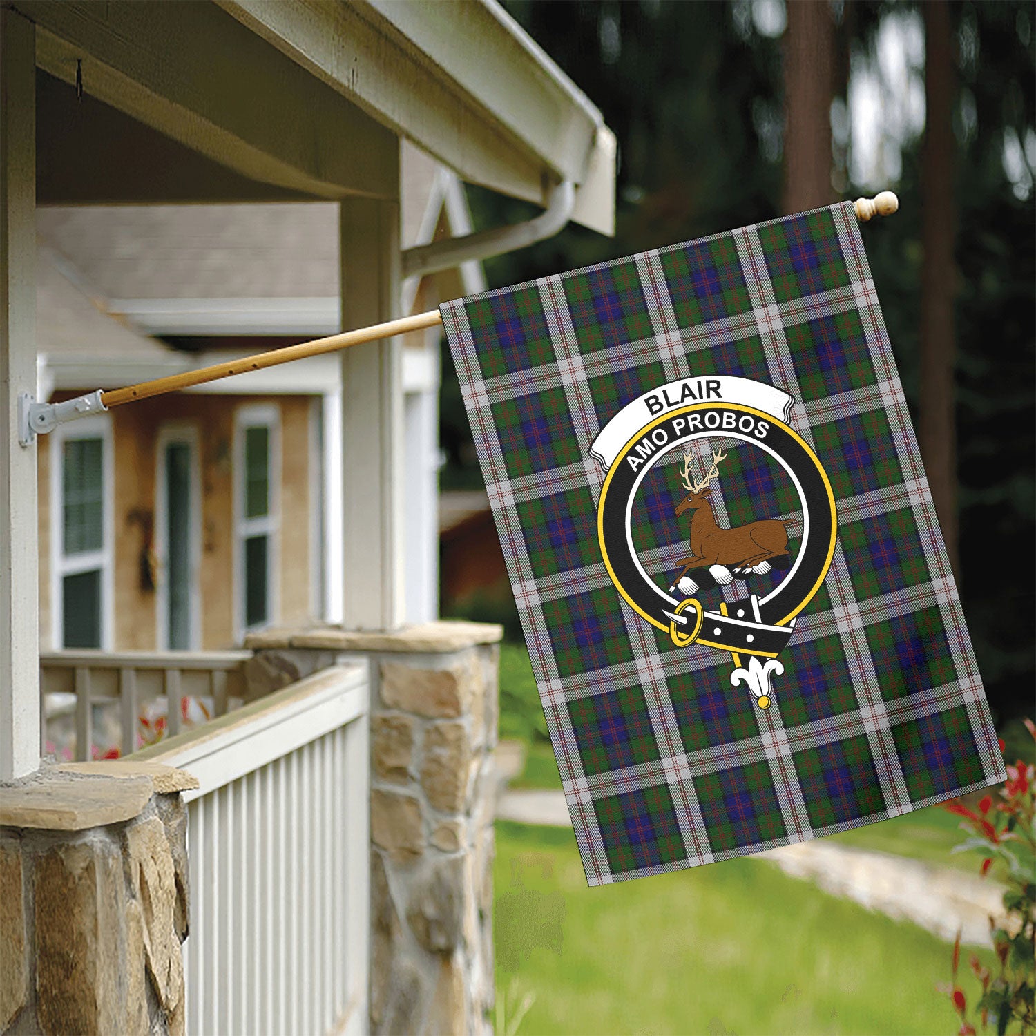 Blair Dress Tartan Crest Garden Flag