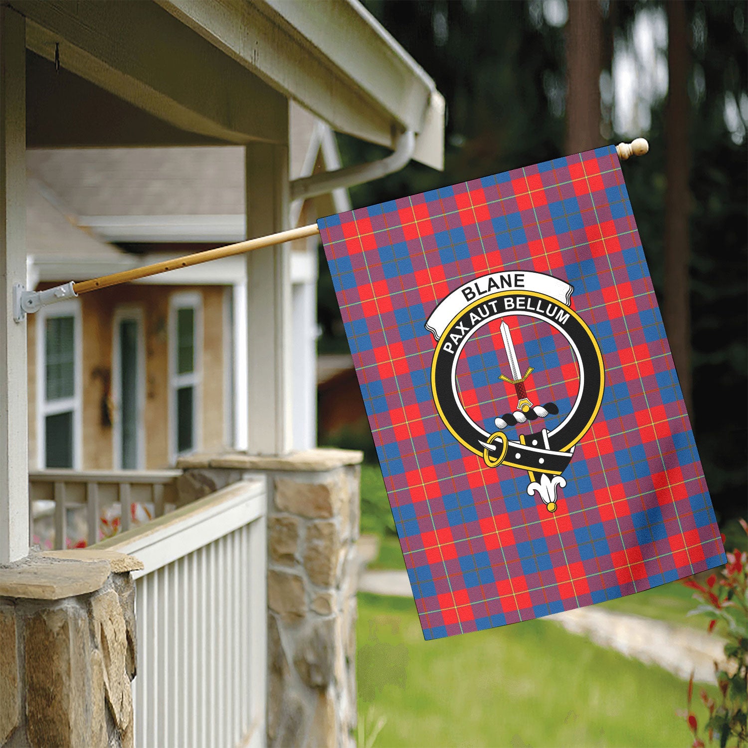 Blane Tartan Crest Garden Flag