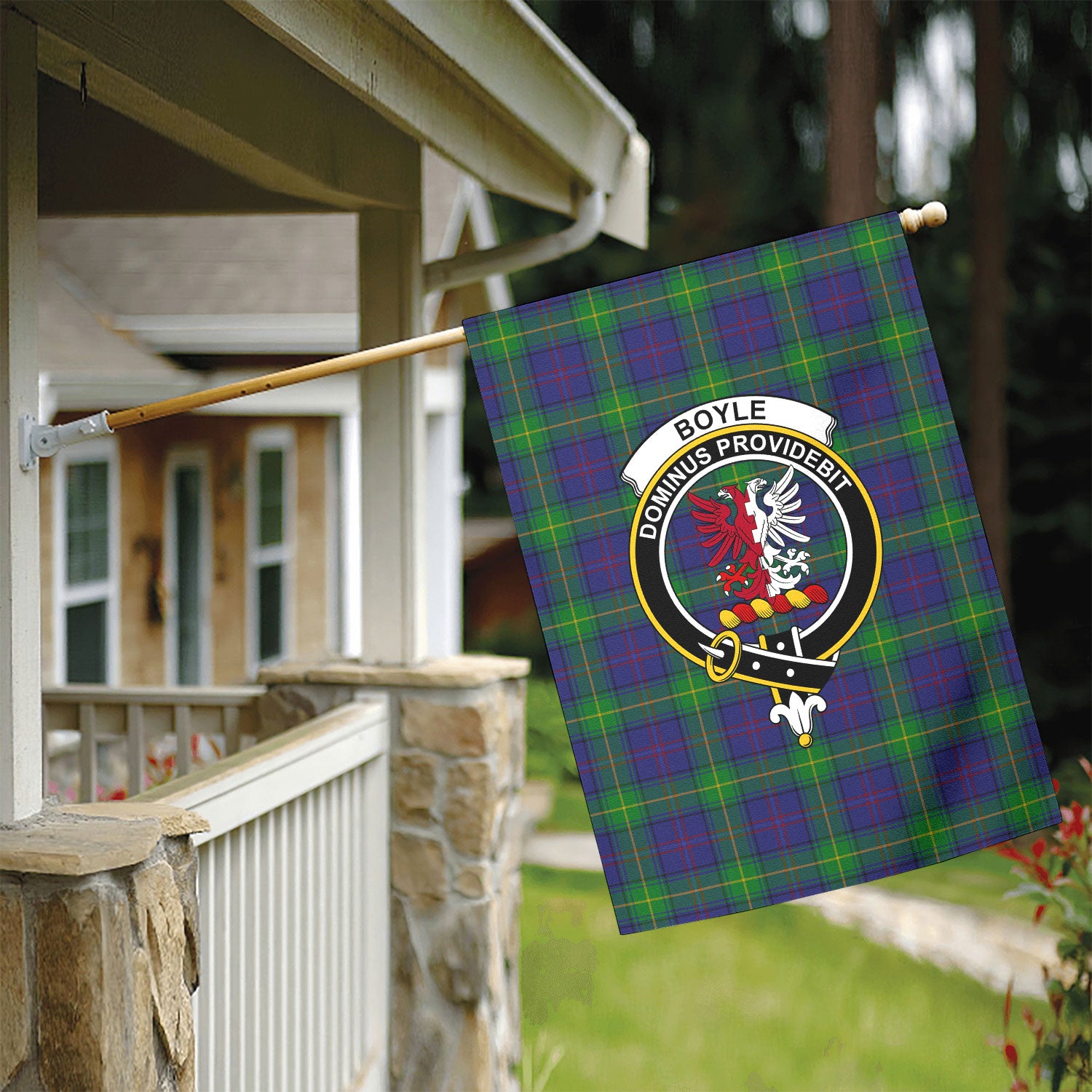 Boyle Tartan Crest Garden Flag