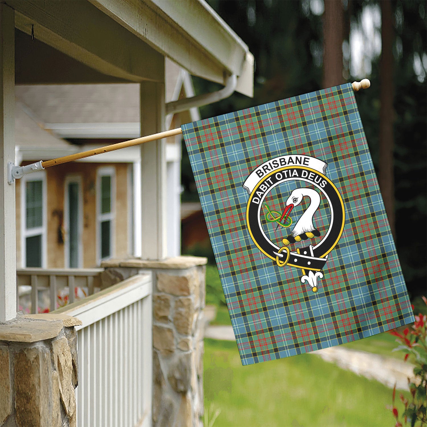 Brisbane Tartan Crest Garden Flag