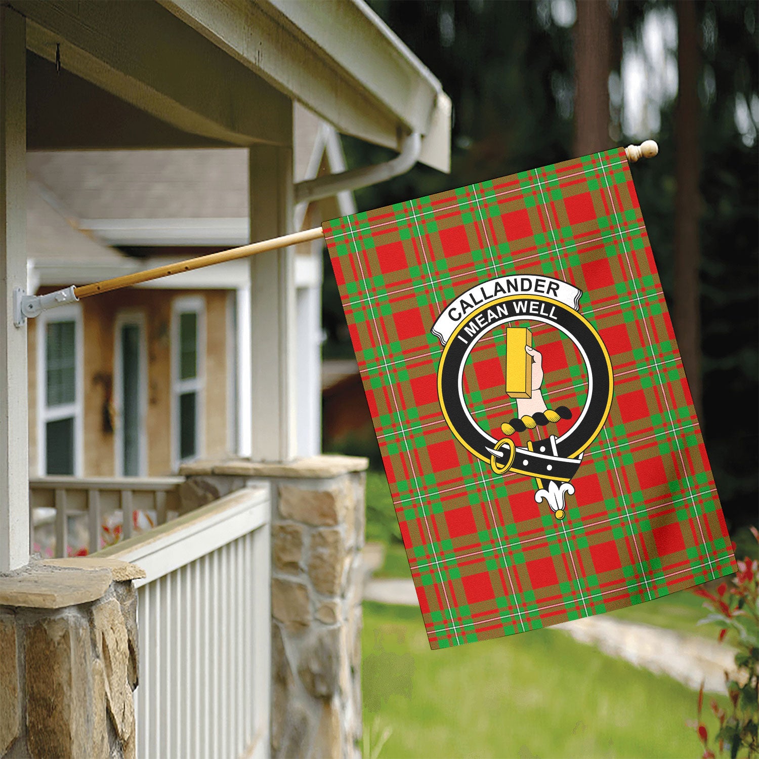 Callander Tartan Crest Garden Flag