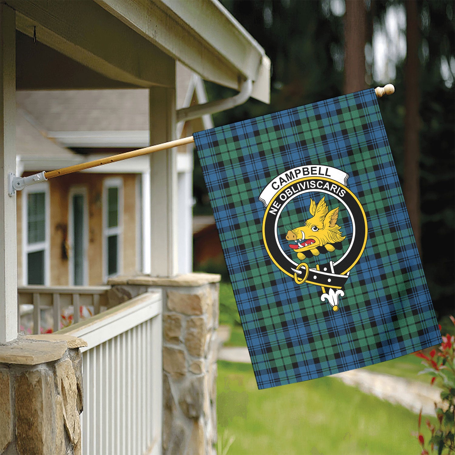 Campbell Ancient 02 Tartan Crest Garden Flag