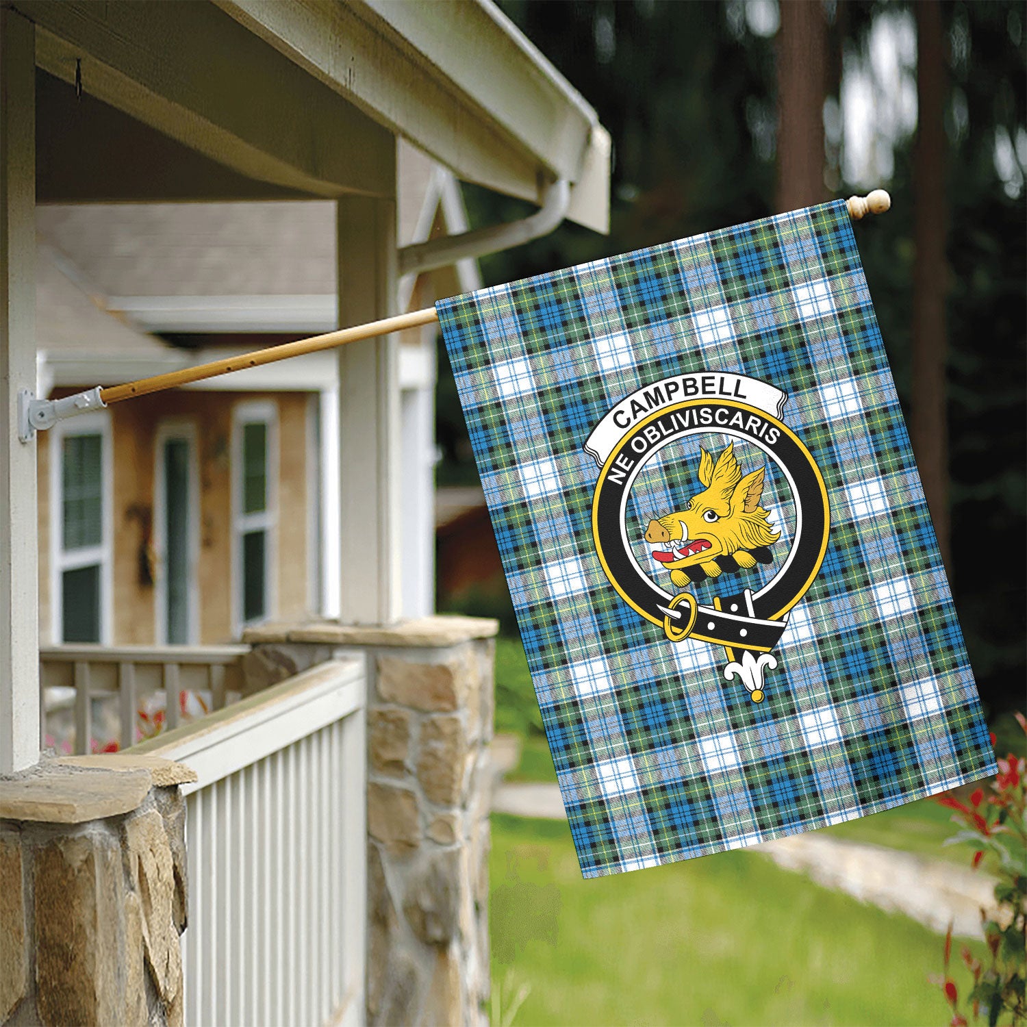 Campbell Dress Ancient Tartan Crest Garden Flag