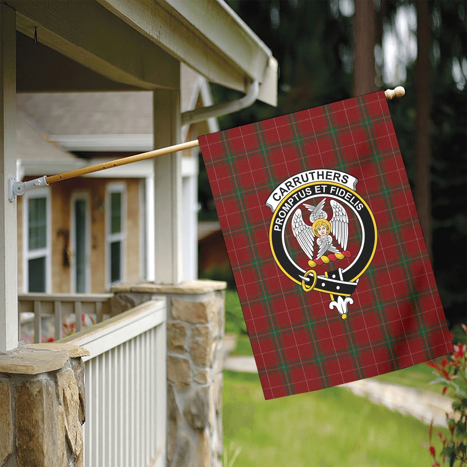 Carruthers Tartan Crest Garden Flag