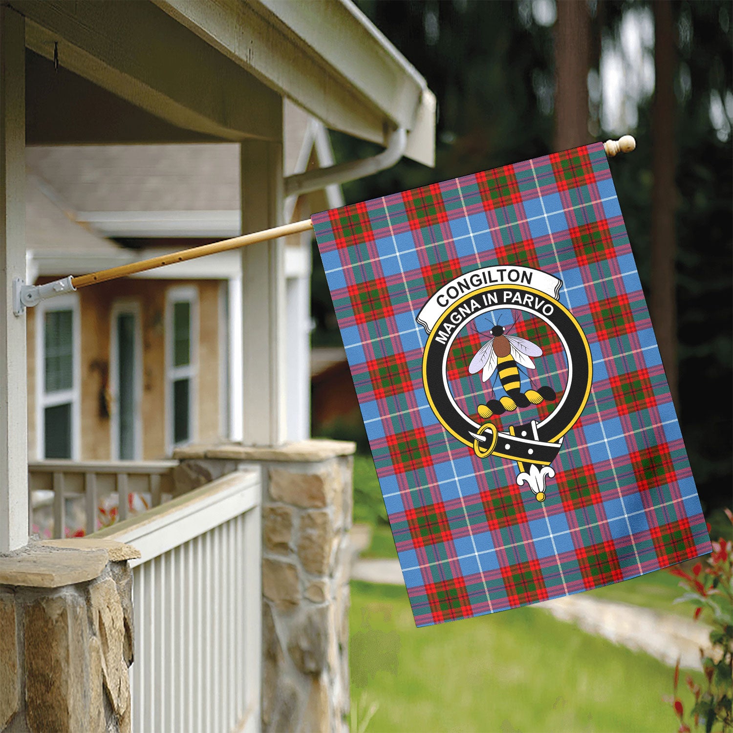 Congilton Tartan Crest Garden Flag