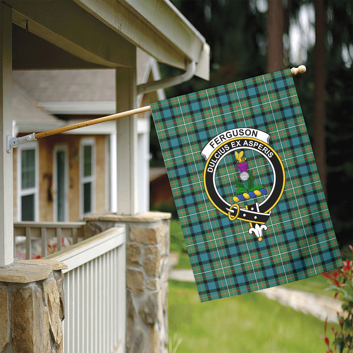 Ferguson Ancient Tartan Crest Garden Flag