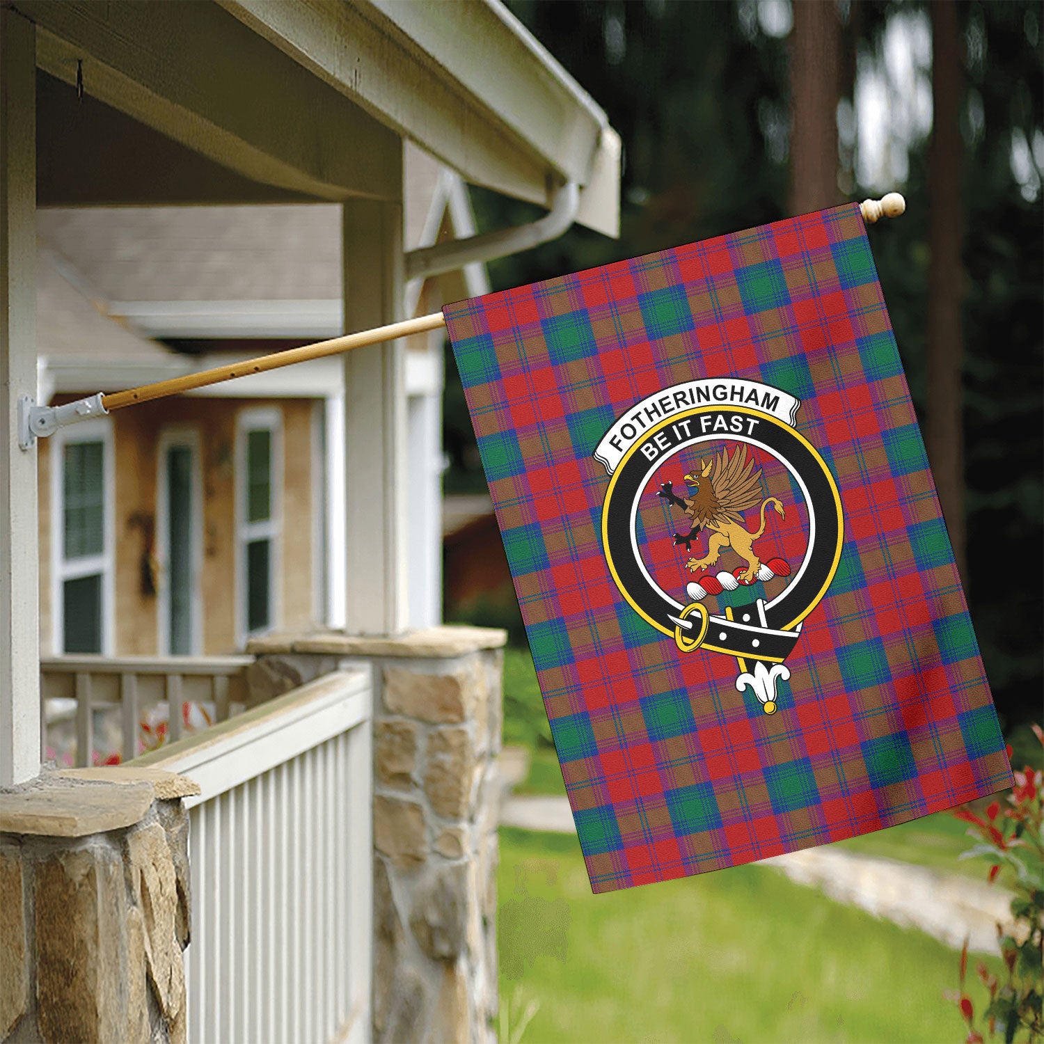 Fotheringham Tartan Crest Garden Flag