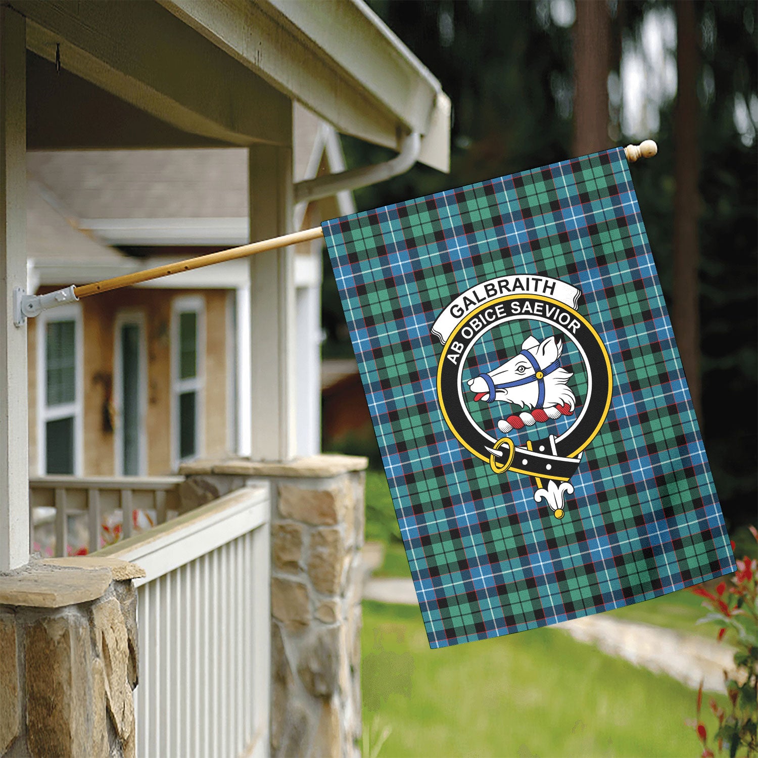 Galbraith Ancient Tartan Crest Garden Flag