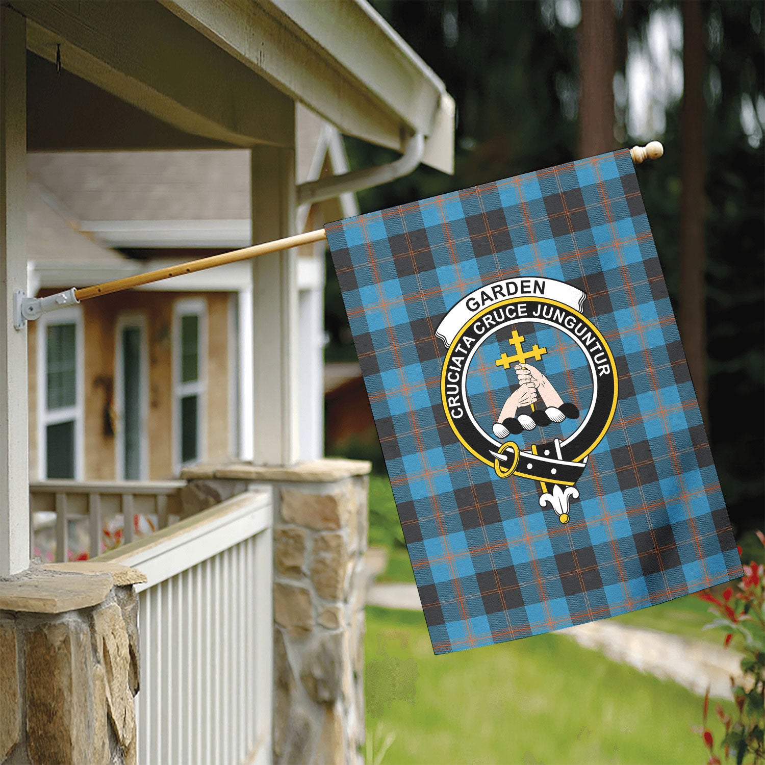 Garden Tartan Crest Garden Flag