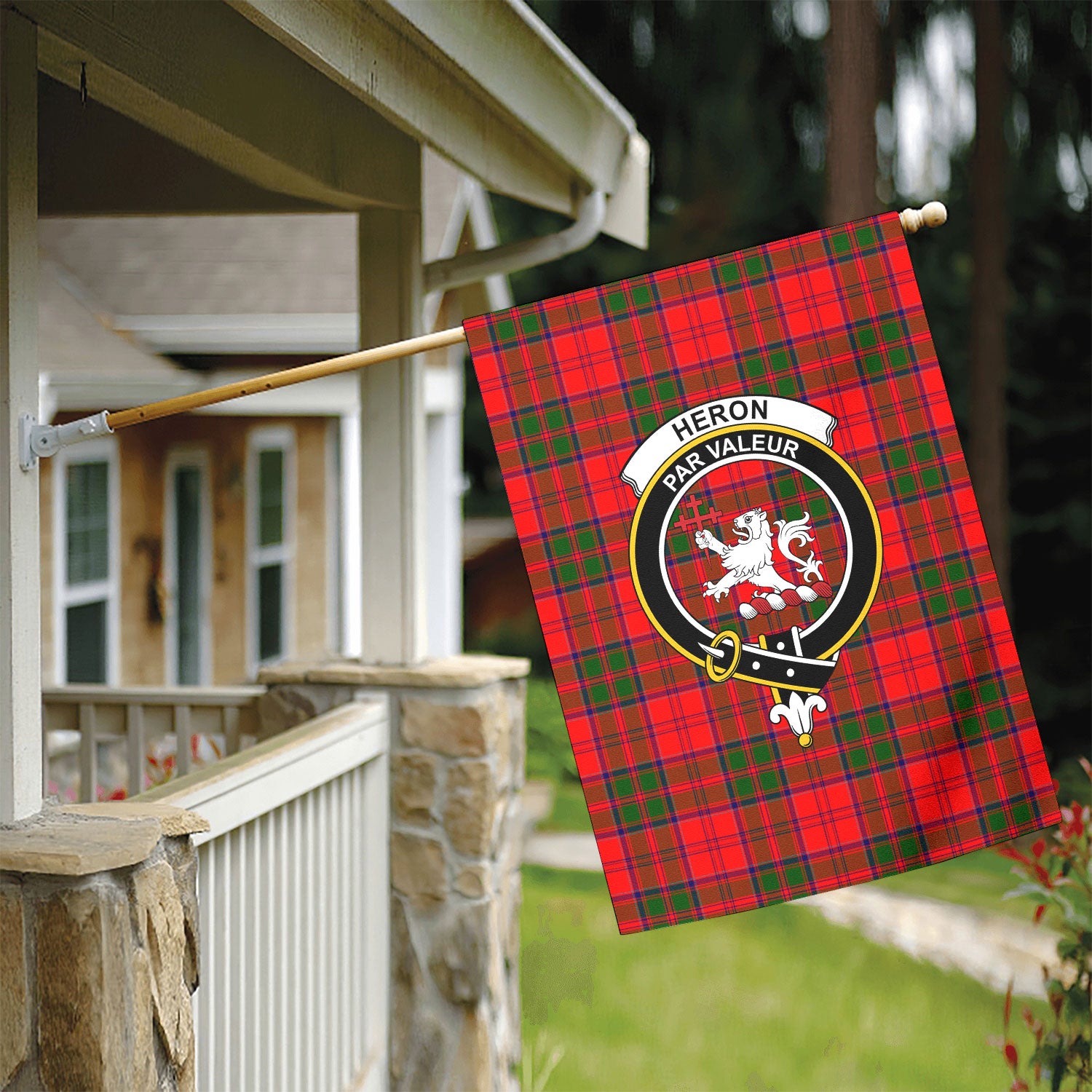 Heron Tartan Crest Garden Flag