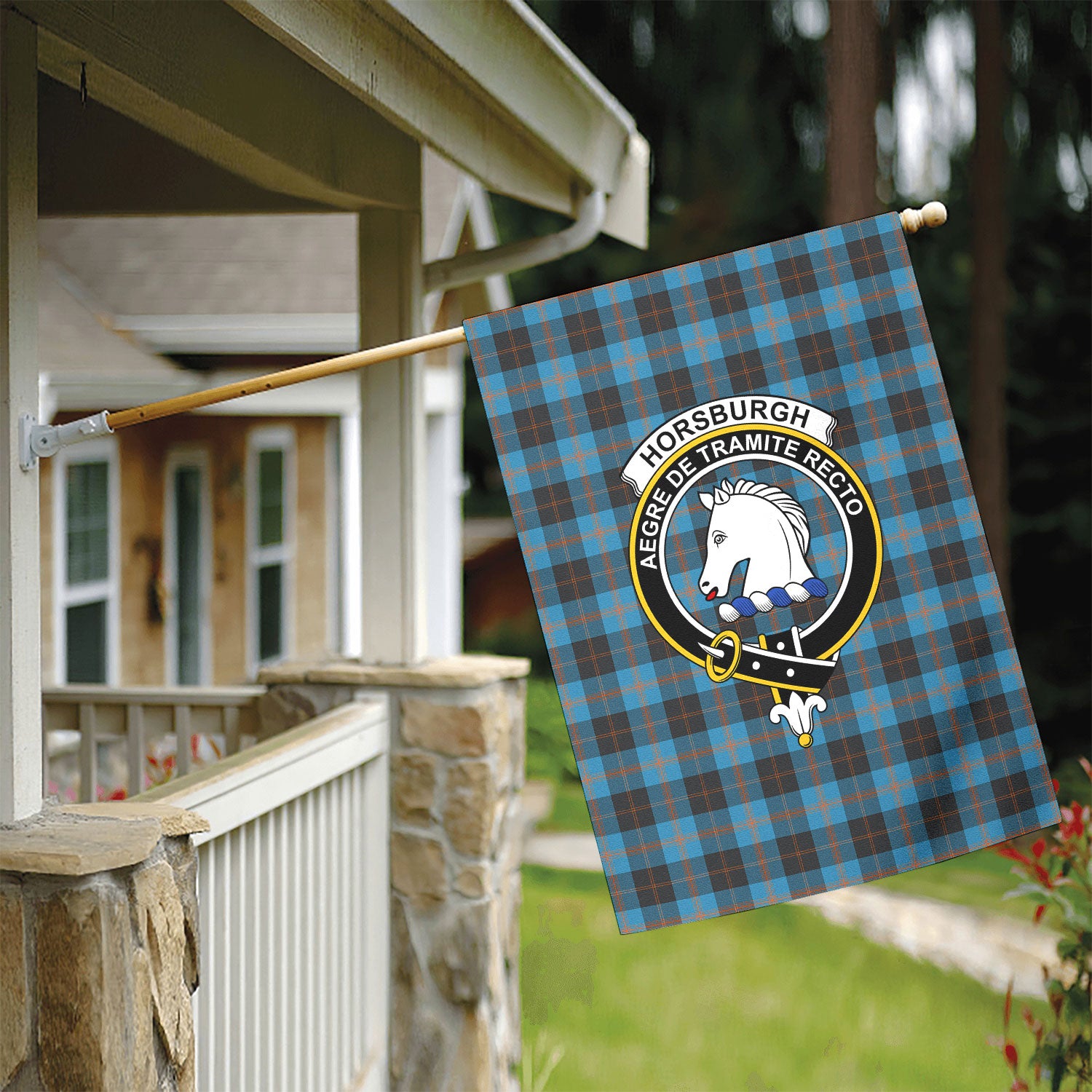 Horsburgh Tartan Crest Garden Flag