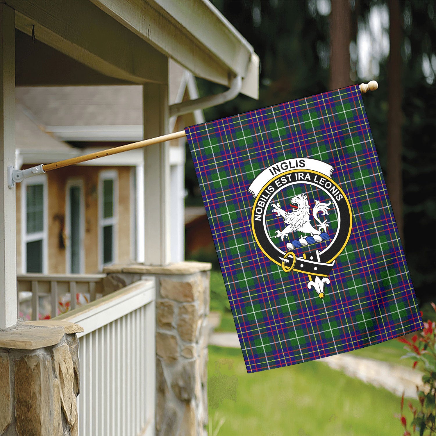 Inglis Modern Tartan Crest Garden Flag