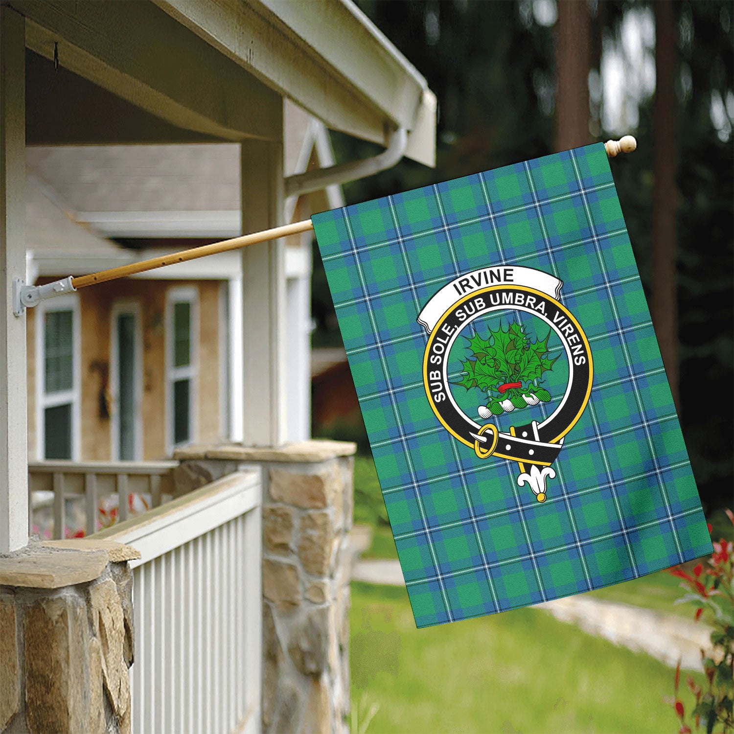 Irvine Ancient Tartan Crest Garden Flag