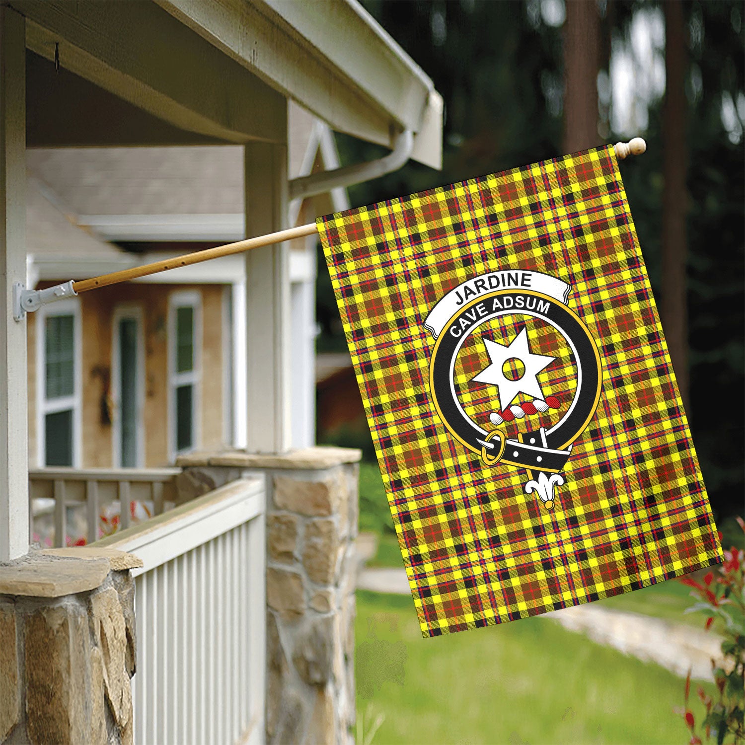 Jardine Tartan Crest Garden Flag