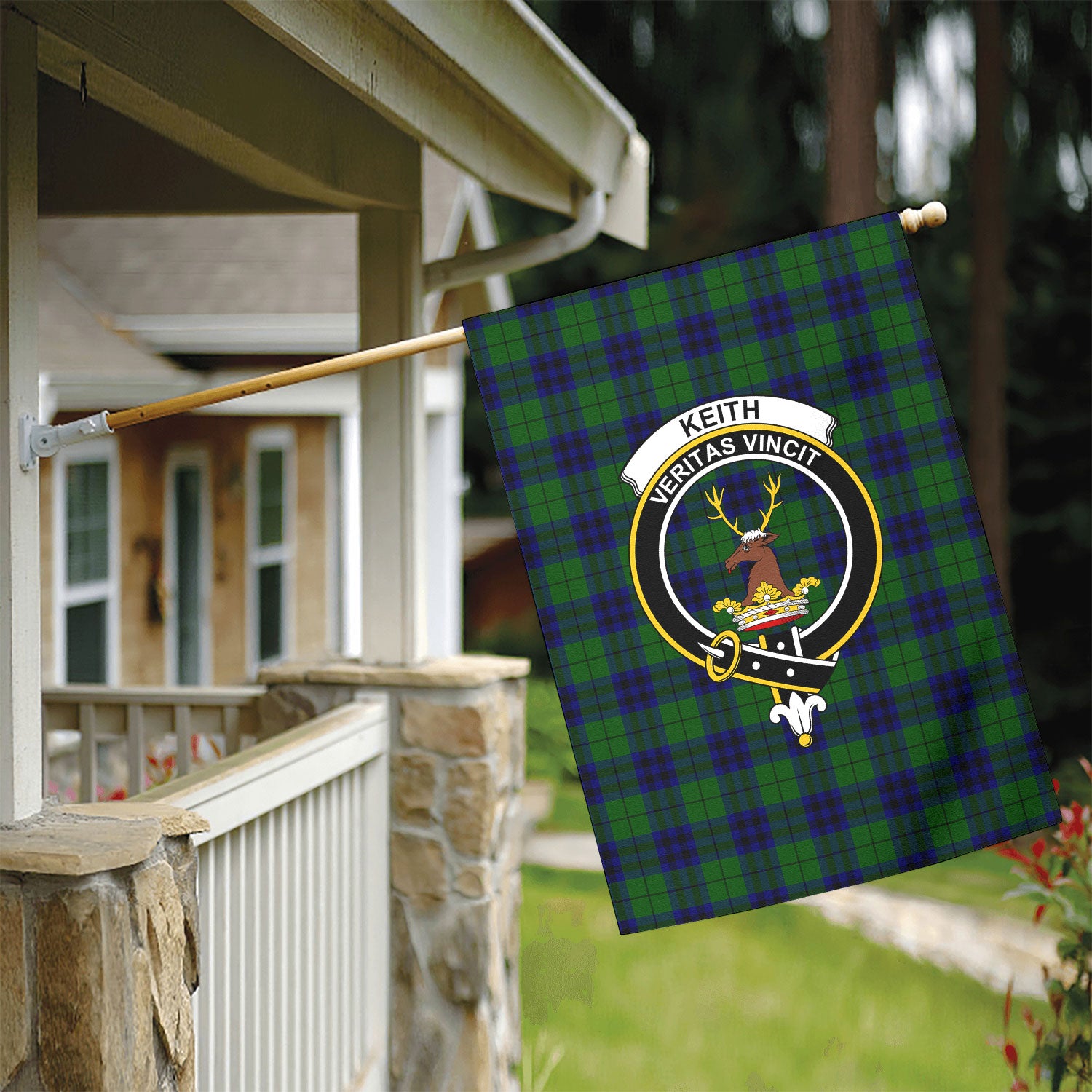 Keith Modern Tartan Crest Garden Flag