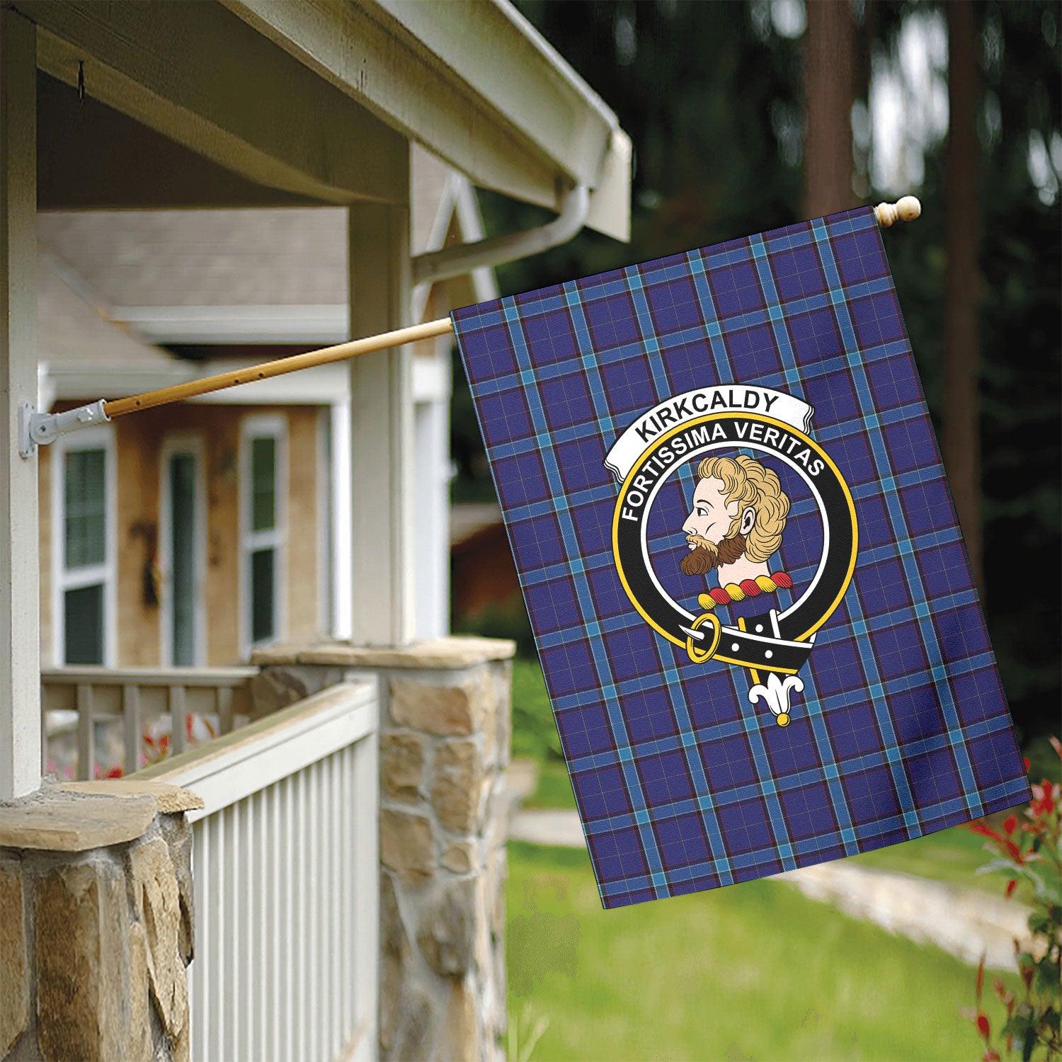 Kirkcaldy Tartan Crest Garden Flag