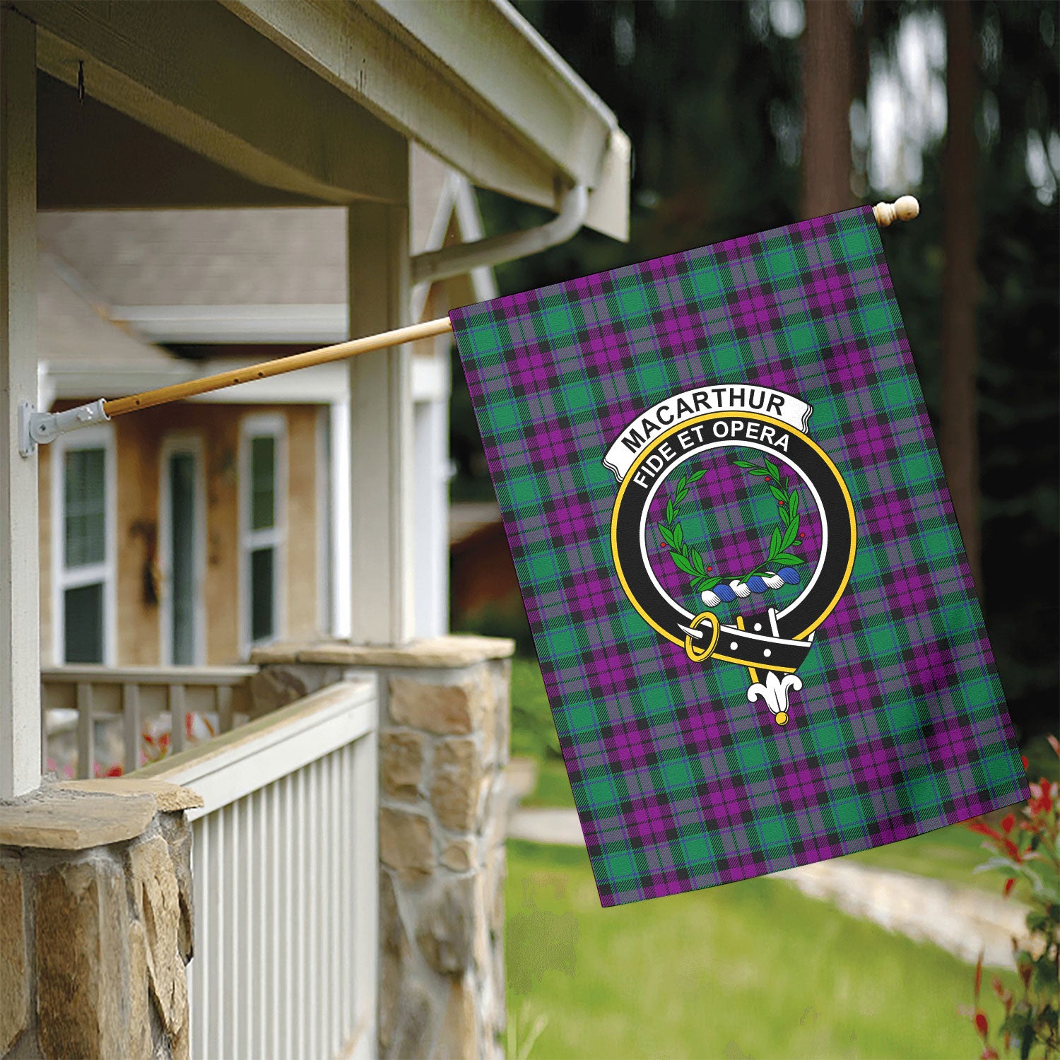 MacArthur - Milton Tartan Crest Garden Flag