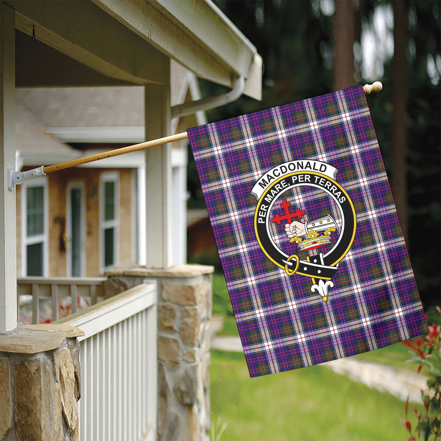 MacDonald Dress Modern Tartan Crest Garden Flag
