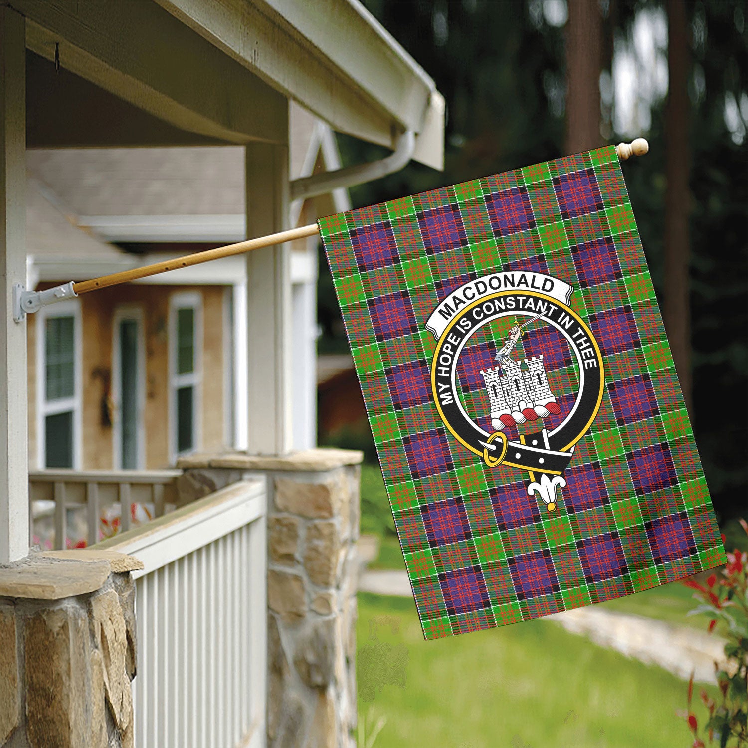 MacDonald (Clan Ranald) Tartan Crest Garden Flag