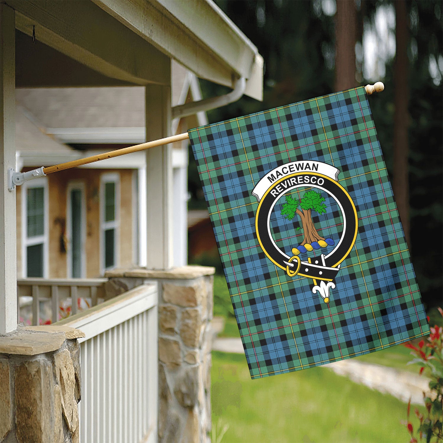 MacEwan Ancient Tartan Crest Garden Flag