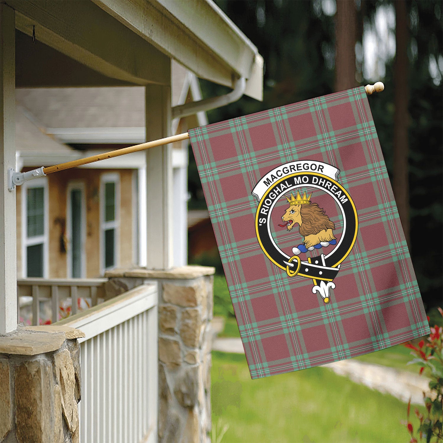 MacGregor Hunting Ancient Tartan Crest Garden Flag